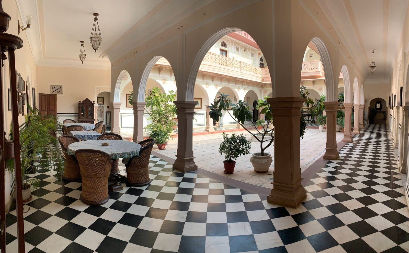 The arched veranda around the courtyard